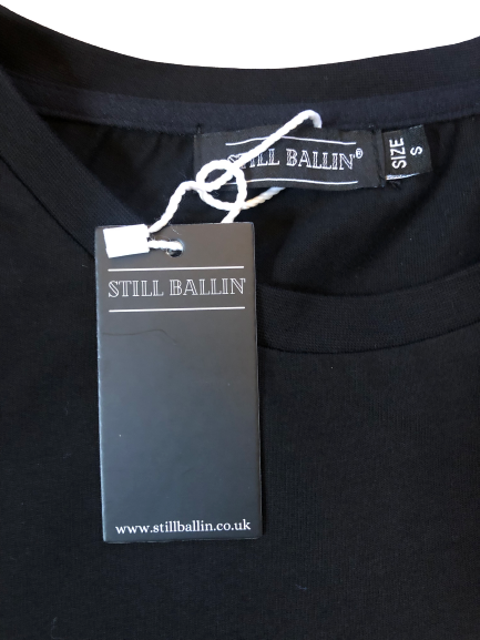 Still Ballin' Legends Black Crew neck T-Shirt Gold Gradient Crown